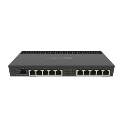 Router Gigabit MikroTik RB4011iGS+RM - 10 puertos Gb, SFP+ 10G, PoE-in/out, CPU 4 núcleos, montaje rack