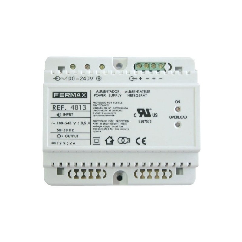 Alimentador Fermax 4813 - DIN6, 100-240 VAC, 12 VDC 2 A