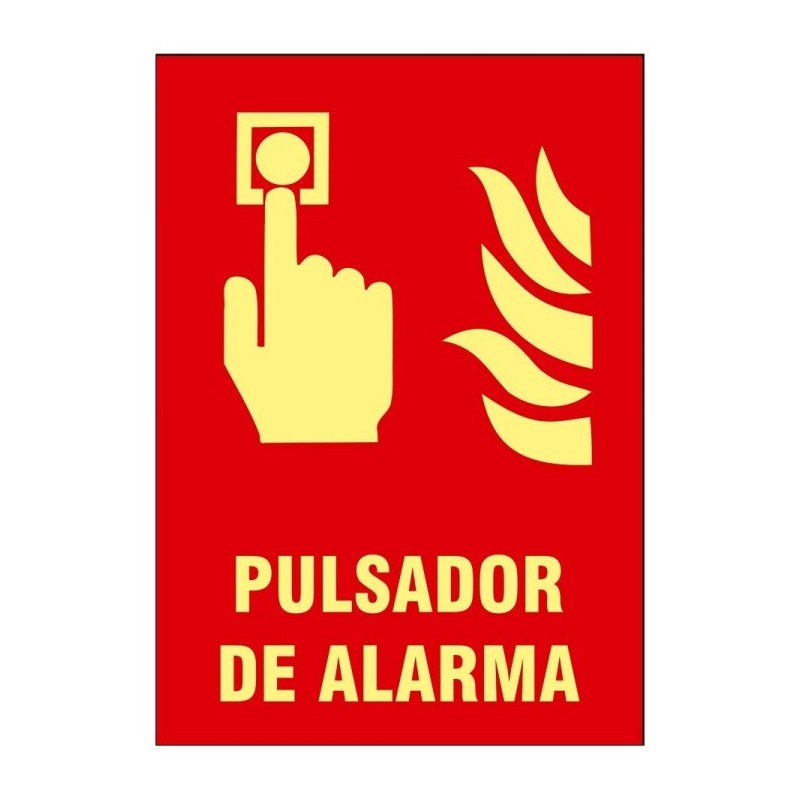 Cartel de señalización de pulsador alarma incendio