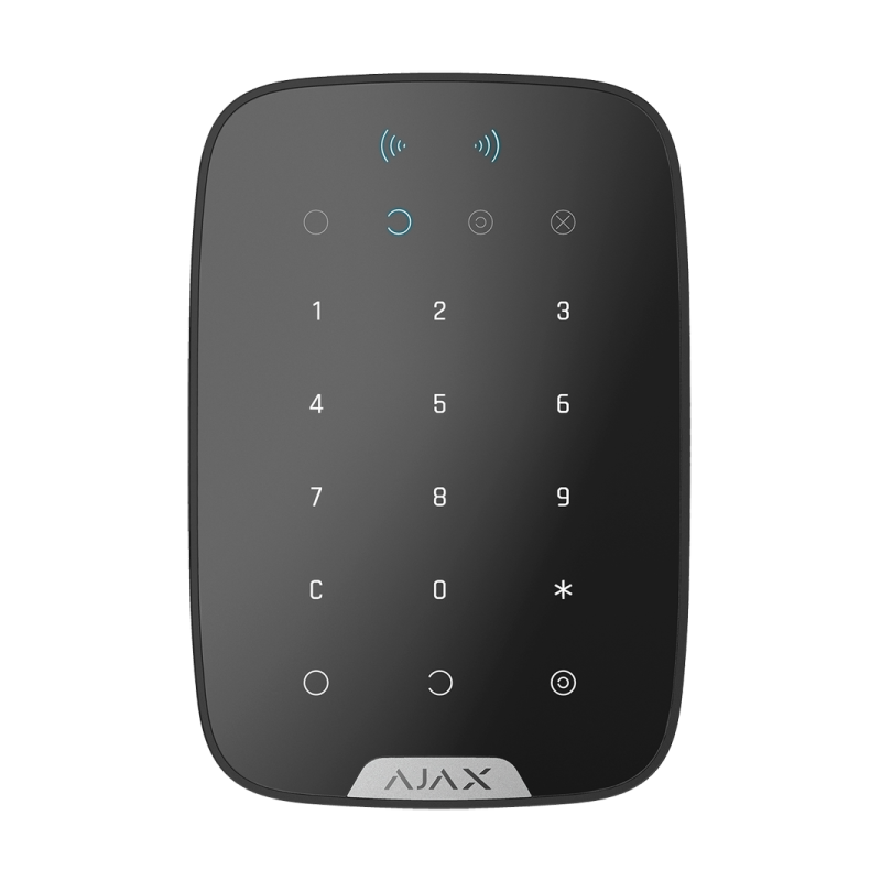 Teclado inalámbrico Ajax AJ-KEYPADPLUS-B - RFID, Jeweller, armado y desarmado, color negro