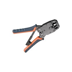 Crimpadora FIXPOINT para conectores RJ10, RJ11, RJ12, RJ45. Corta y pela el cable. Metálica