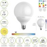 Bombilla Led Globo Rosca E27. 16 Watt. Equivale A 130 Watt. 1901 Lumenes. Luz Cálida (2700 K.)