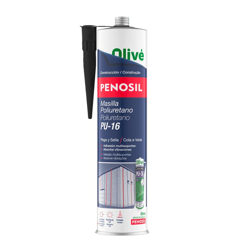 Masilla Poliuretano Negra Cartucho 300 Ml. Sellador Poliuretano, Sellador Cemento, Ladrillo, Cerámica, Metales