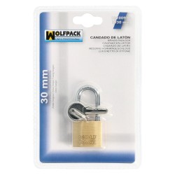 Candado Laton Arco Largo 30 mm.