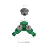 Adaptador Manguera Plastico 3/4 - 1" Hembra  con 2 tomas Blister