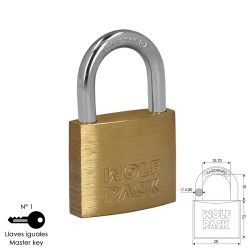 Candado Laton Arco Normal Llaves Iguales 30 mm. N1