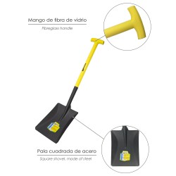 Pala Mango Fibra Vidrio Cuadrada Mango Muleta N 3