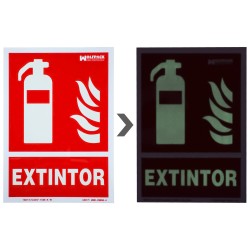 Cartel / Señal Fluorescente Extintor 30x21 cm.