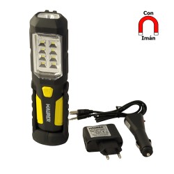 Linterna LED Multifunción Recargable (1.200 mAh) 200 Lumenes Con Iman, Gancho y Soporte Ajustable 180