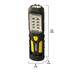 Linterna LED Multifunción Recargable (1.200 mAh) 200 Lumenes Con Iman, Gancho y Soporte Ajustable 180