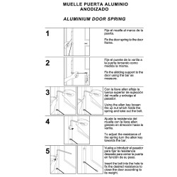 Muelle Puerta Wolfpack Aluminio Anodizado Negro (Blister 1 Pieza)