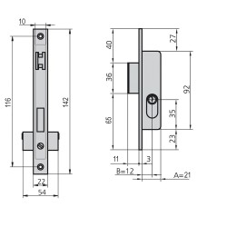 Cerradura Cvl 1963a/5    Carpintería Metálica