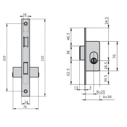 Cerradura Cvl 1964a/5    Carpintería Metálica