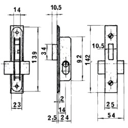 Cerradura Lince 5552 Aluminio   14 mm.