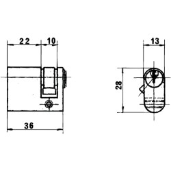 Cilindro Lince Ovalado 1/2 Latonado 0580/27 mm.