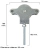 Polea Tendedero Wolfpack Zincado 60 mm. Roldana Metal con Tornillo