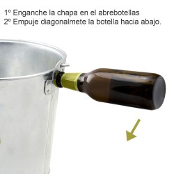 Cubo Zinc Metal Galvanizado Multiusos  8 Litros 25 x 19 x 22 (alt.) cm. con Abre Botellas