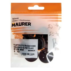 Deslizante Marron Con Fieltro Ø28 (Blister 8 Unidades)