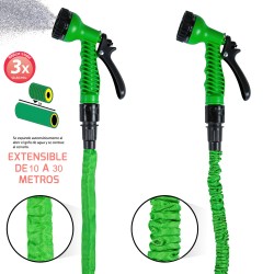 Manguera Extensible Riego 10 a 30 Metros Con Pistola De 7 Posiciones