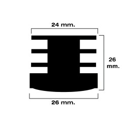 Contera Redonda Interior Negra 26mm. Blister 4 piezas.