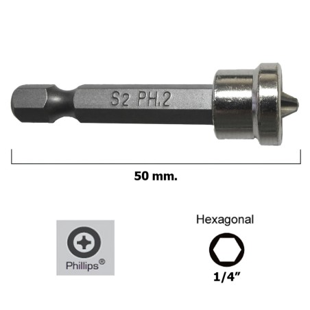 Destorpuntas Maurer Pladur Phillips N 2  Estuche de 5 piezas  50 mm.