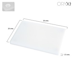 Tabla Cortar Polietileno 30x20x1,5 cm.  Color Blanco