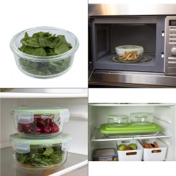 Recipiente Hermetico Cristal Redondo 550 ml. Ø 145 x 7 (alt) cm.