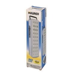 Linterna LED / Lampara De Emergencia Con enchufe / Recargable (1.200 mAh) 150 Lumenes Con Asa y Cargador De Coche