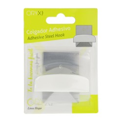 Colgador Percha Adhesivo Acero Inoxidable Color Metalizado / Blanco