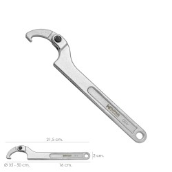 Llave De Gancho Articulada Para Tuberias Ø 35 a 50 mm.